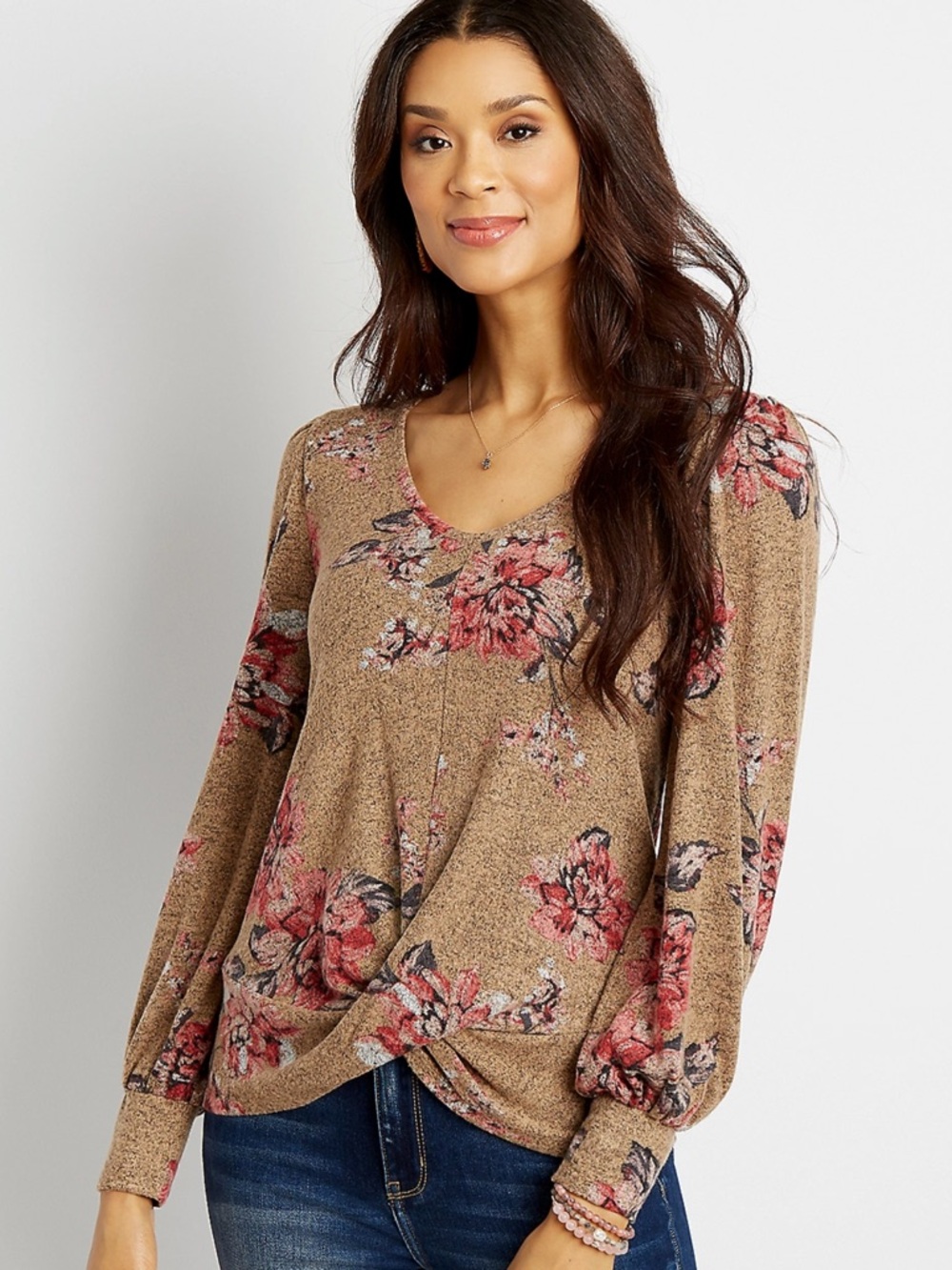 Maurices Floral Long Sleeve Top